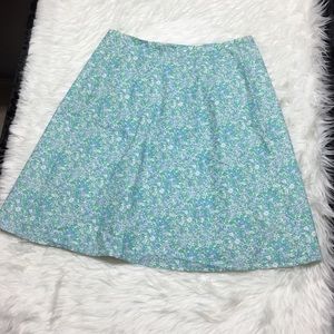 Orvis Skirt Floral Lined Flat Waist Women 16